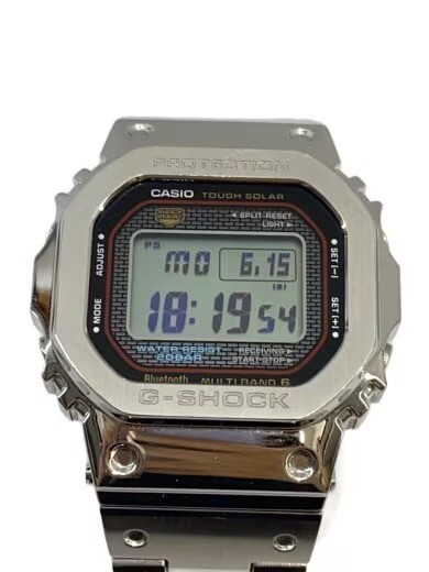 CASIO G-SHOCK GMW-B5000D-1CJF Full Metal Siver Tough Solar Men Watch Used