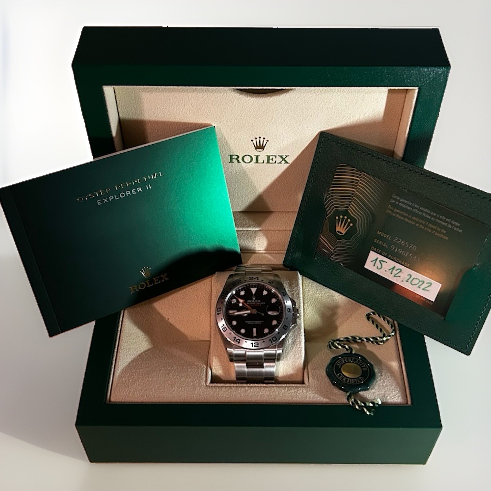 Rolex Explorer II 42mm Black Dial Auto 24-Hour Bezel Box Papers 2022