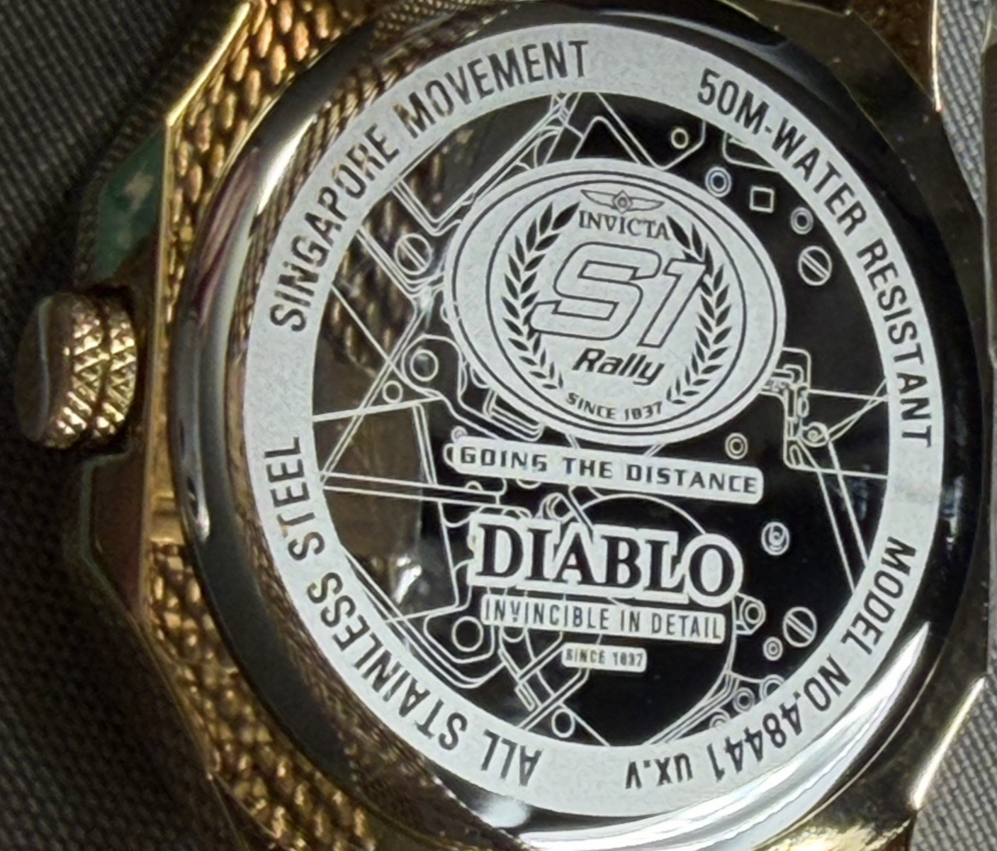 Invicta S1 Rally Diablo Men’s Watch – 45.5mm, Gold (48441) New