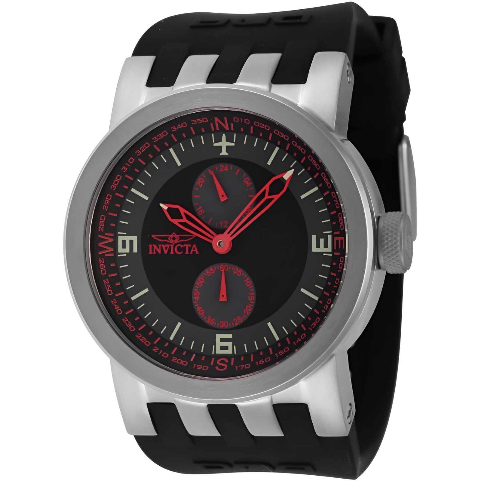 Invicta Men’s Watch DNA Quartz Red, Grey, Black Dial Silicone Strap 44224