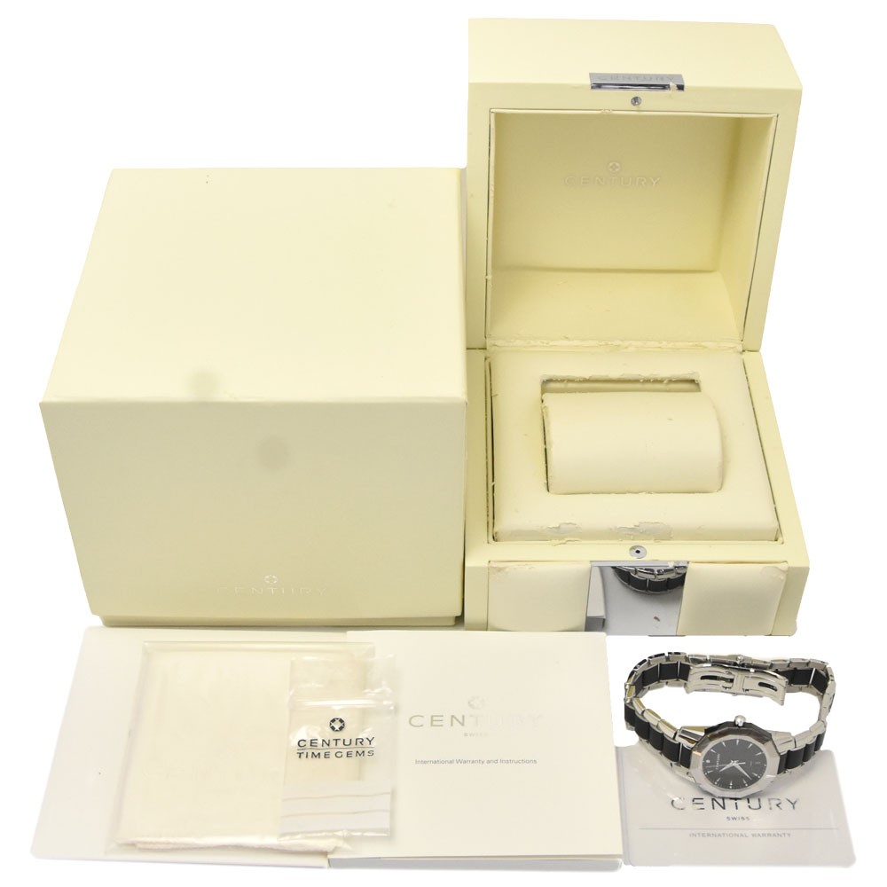 with paper CENTURY Time gem 606.7.X.50I.12.SR 1P Diamond Quartz Ladies J#147890