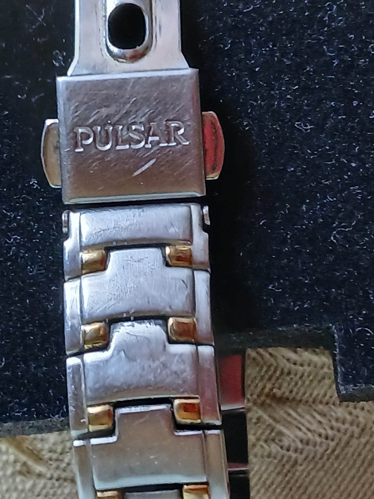 Pulsar Two Toned Square Face Analog Bracelet Band / New Battery Original Box