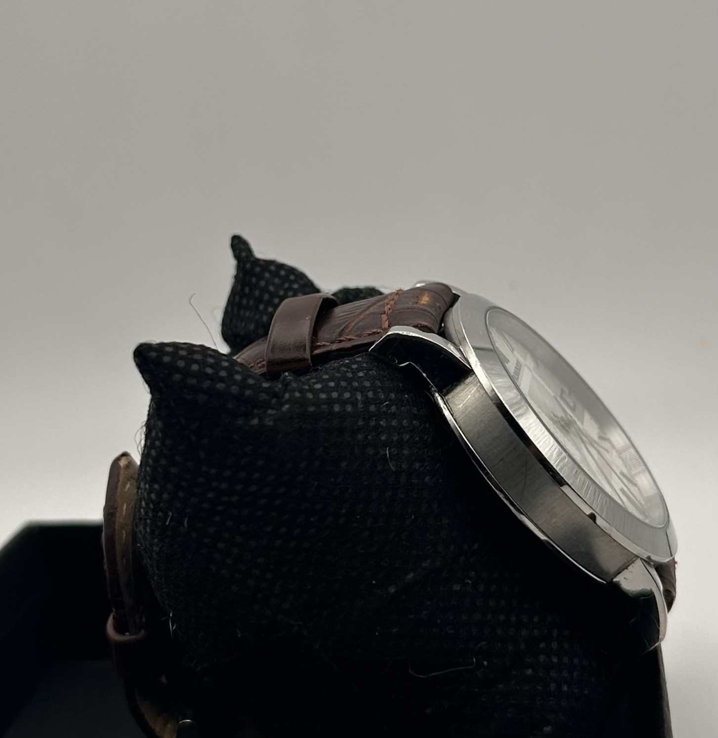 Burberry The City Men’s Silver Dial Brown Leather Strap Quartz 38mm Watch