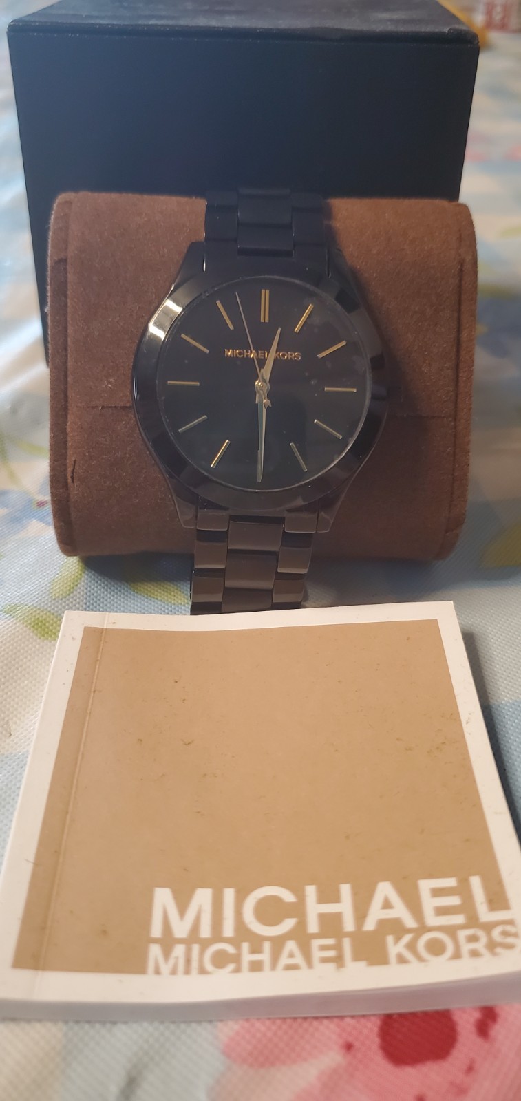 Michael Kors Slim Runway Black Dial Unisex Watch MK3221