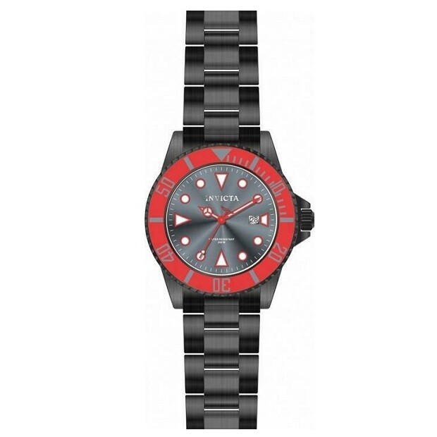 INVICTA PRO DIVER 90296 BLACK/RED/GREY MENS QUARTZ WATCH NEW IN BOX