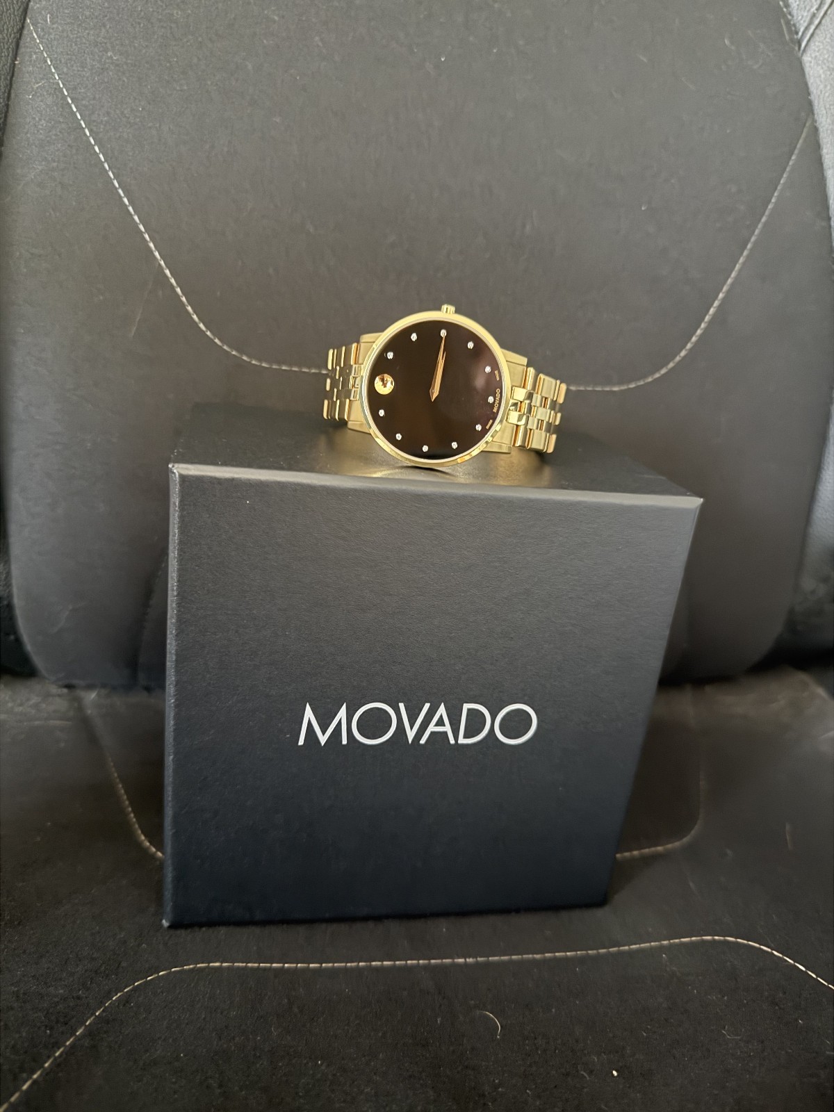 Movado Museum Classic Diamond Dial Gold-Tone Steel Men’s Watch 0607625