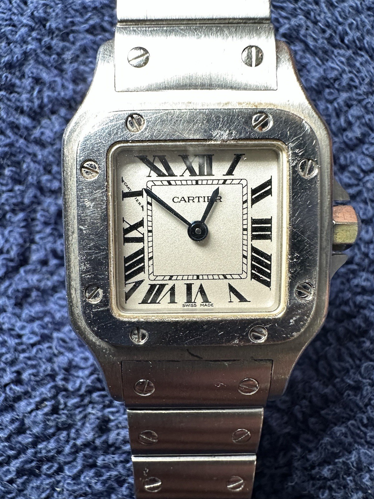 Vintage Cartier Santos Galbée Ref. 1565 Small 24mm Stainless Steel Quartz Watch