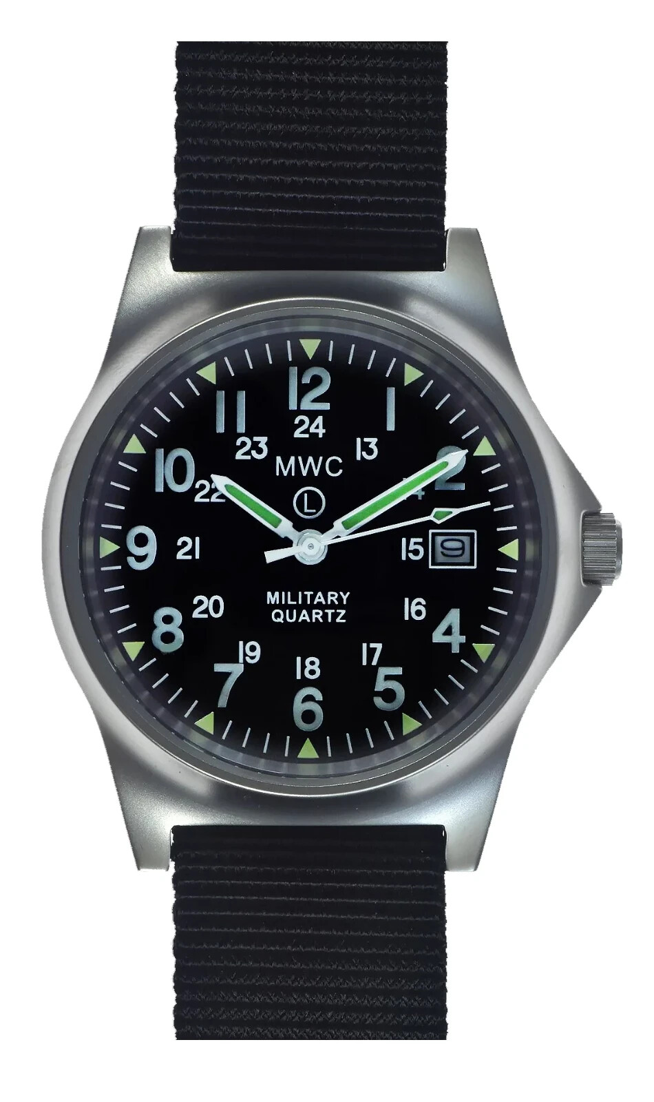 MWC G10LM1224 Military Quartz Watch | 50m| 12/24hr Dial | Date Window | Luminova
