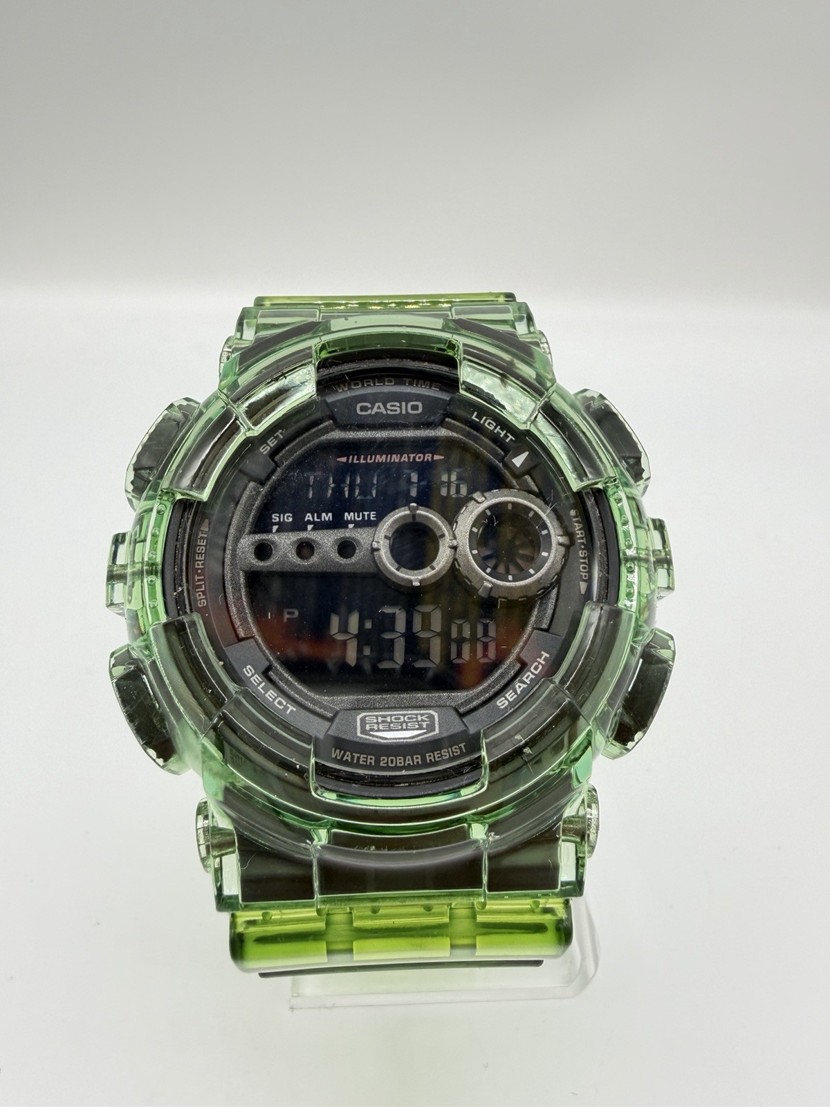 Custom Casio G-Shock GD-100 “Sour Apple” Transparent Green Digital Watch