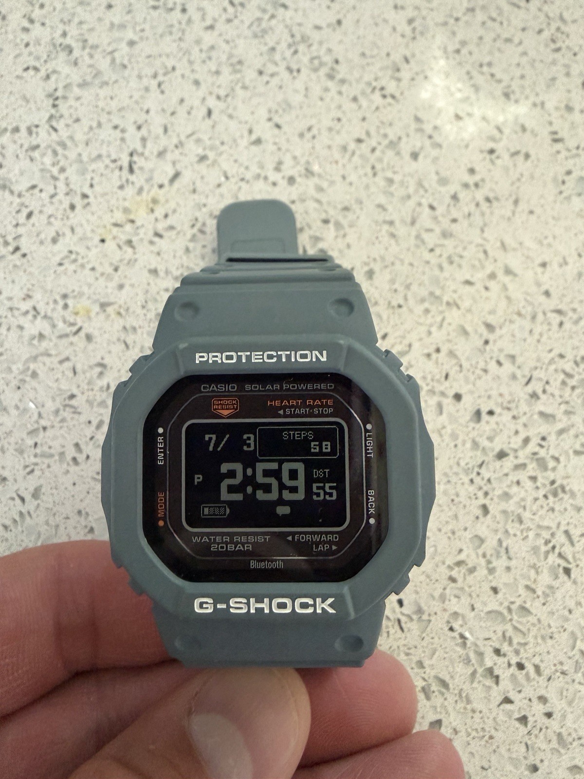 Casio G-SHOCK Bluetooth Solar HRM Step Counter Digital Quartz 200m Gray Resin