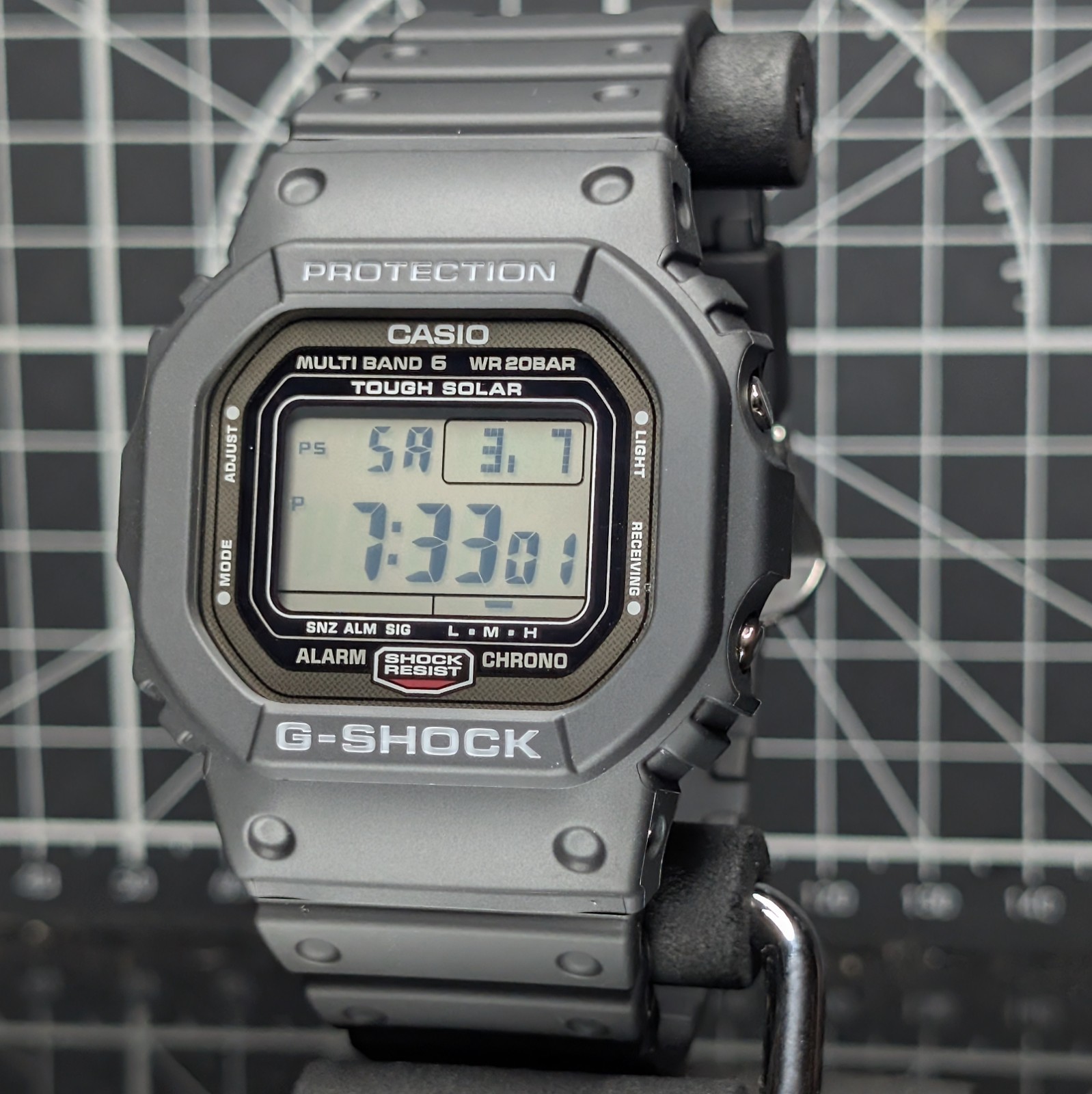 Casio G-Shock U-pdated GW-5000 Solar Multiband Black Screwback Square GW-5000U-1