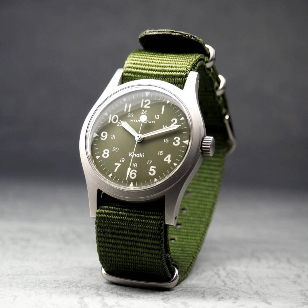 Hamilton Khaki Men’s Manual Wind Green Khaki Used Watch