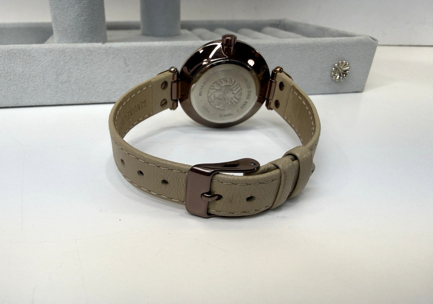 Large Dial face Anne Klein Mocha and Tan tone watch/wristwatch