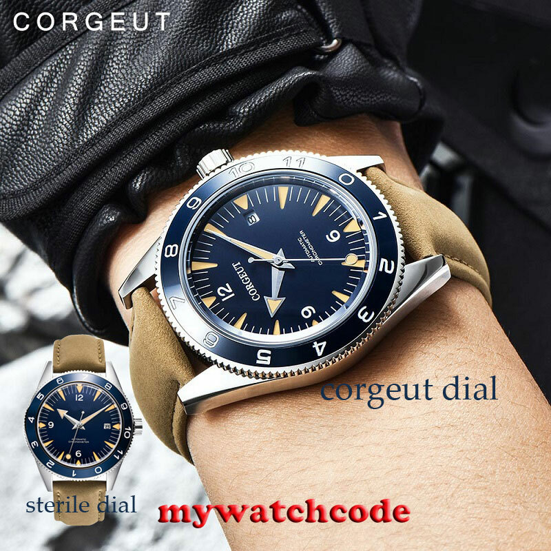 41mm Corgeut sterile blue sapphire glass Japan Nh35A Automatic 10ATM mens Watch