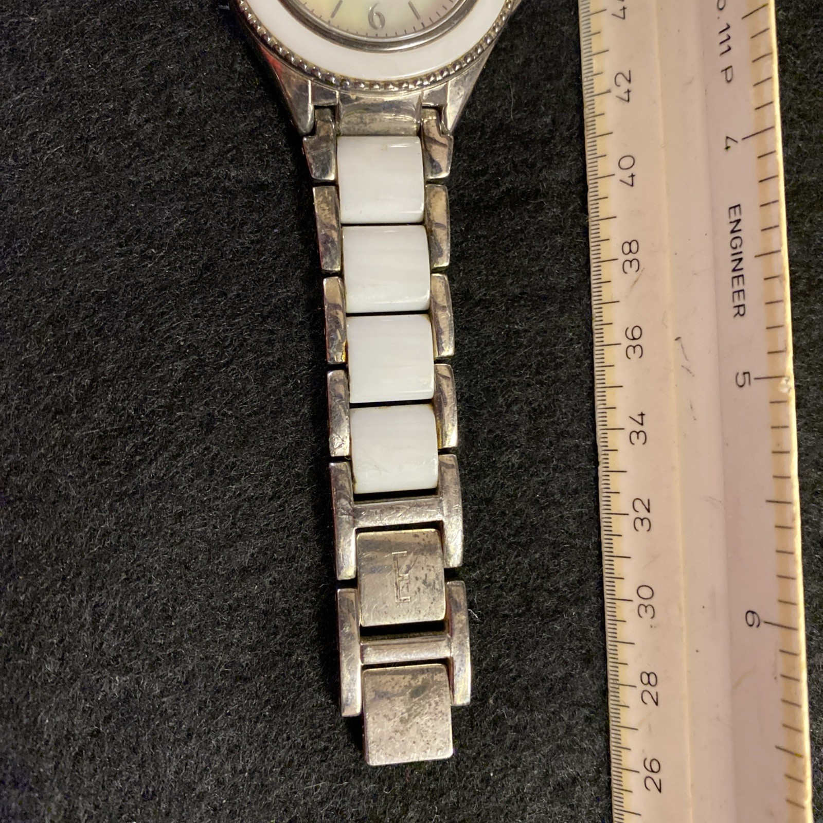 Ecclissi Sterling Silver .925 Watch Women’s White Ceramic Band New Battery
