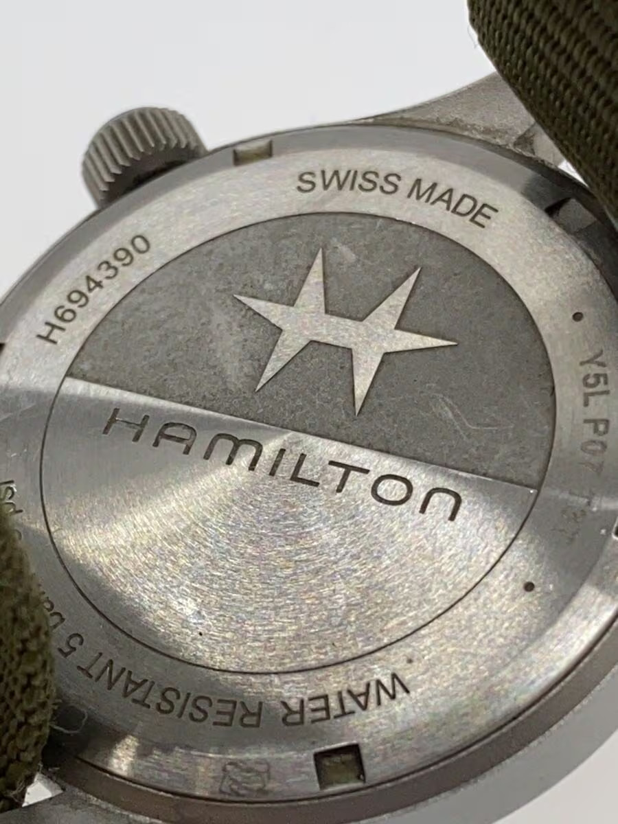 Hamilton H694390 Nylon 38mm Black Dial Quartz Wristwatch #2nW4657