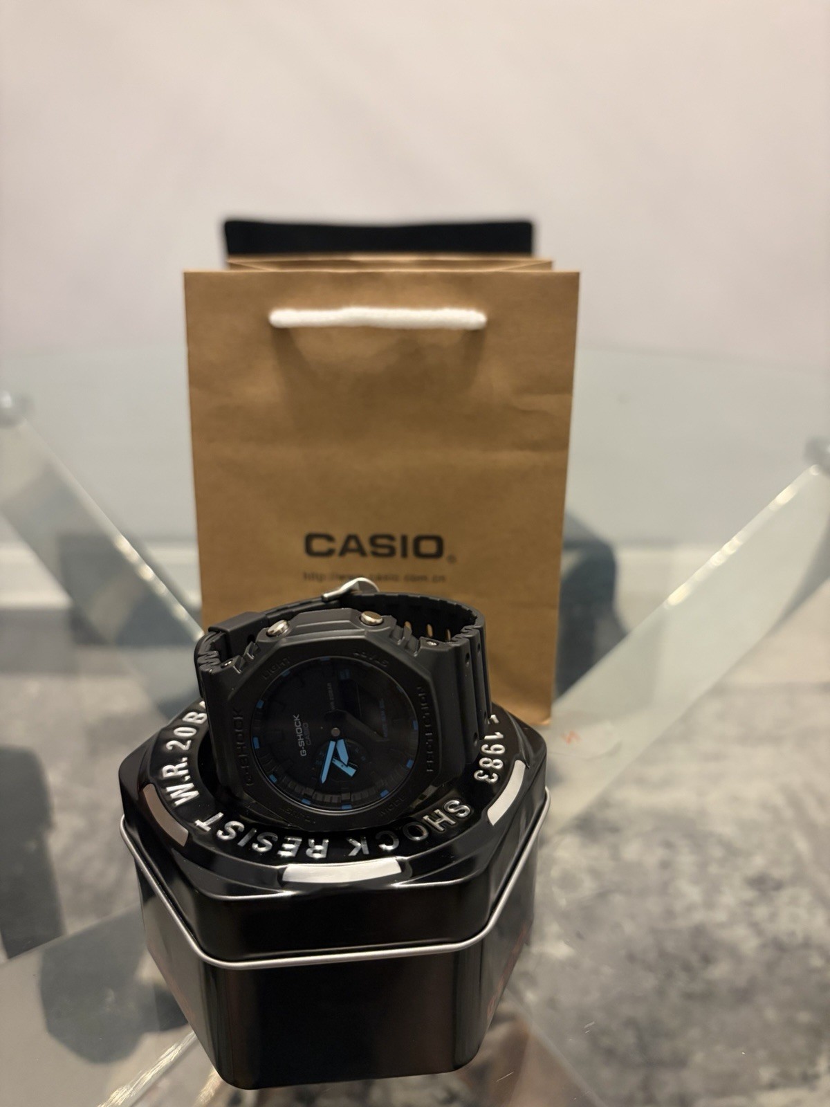 G-Shock GA2100AS-2A Cool Blue Waters Octagonal