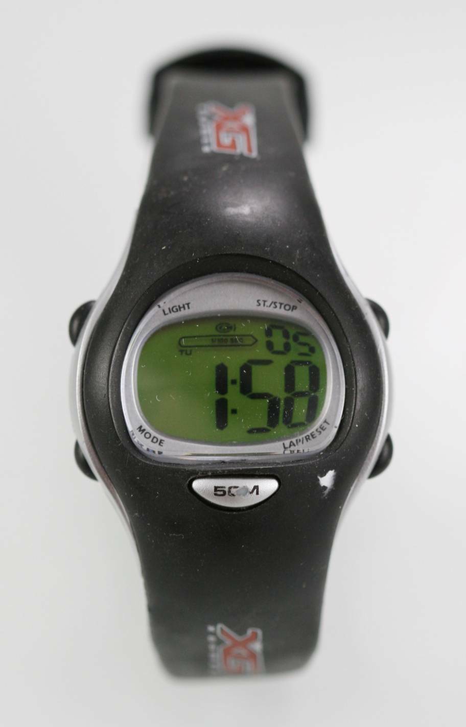 Xgames Watch Women/Youth Date 24hr Light Alarm Black Rubber 50m Stopwatch Quartz