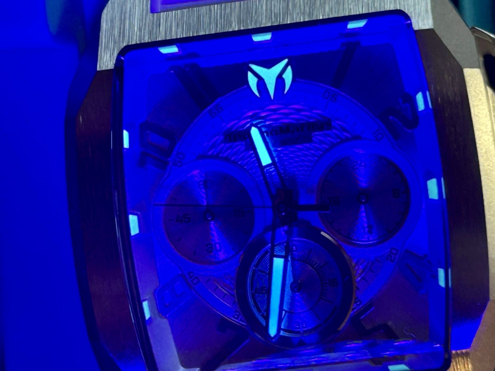 TechnoMarine Aqua Quadrant, WR 50m 43mm, New/Box/3yr Wnty, 8.5” Adjust TM-225120