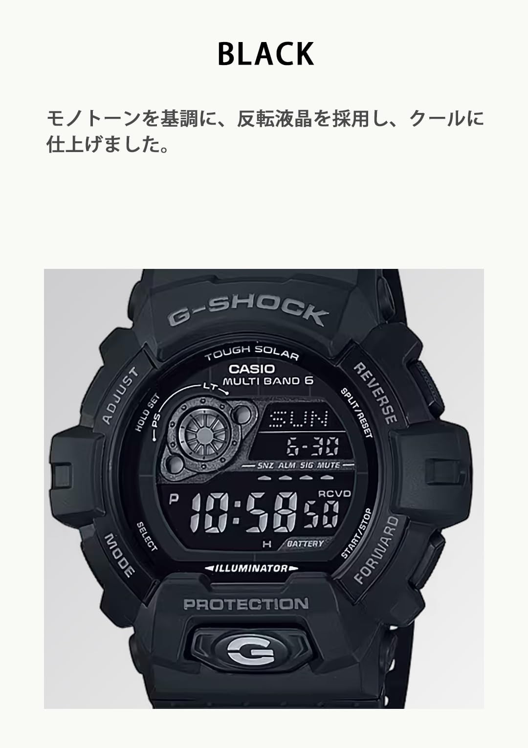 Unused CASIO G-SHOCK GW-8900A-1JF Black Tough Solar Solar Radio Men Watch in Box