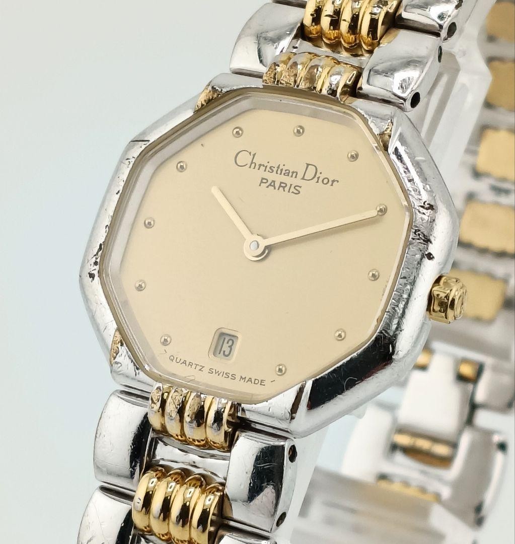 Christian Dior Octagon Conbi Watch 48 201 Quartz Stainless 25mm 17cm