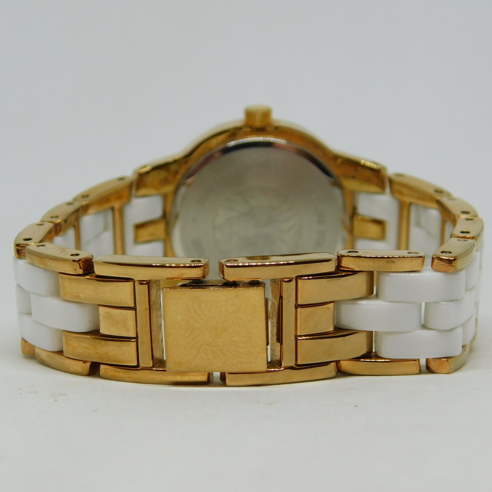 Anne Klein 10/9456 White Ceramic Quartz Analog Women’s Watch Sz. 5 3/4″