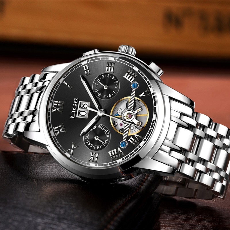 🔥Luminous Men Watch Automatic Mechanical Date Waterproof Man Daily Wristwatches