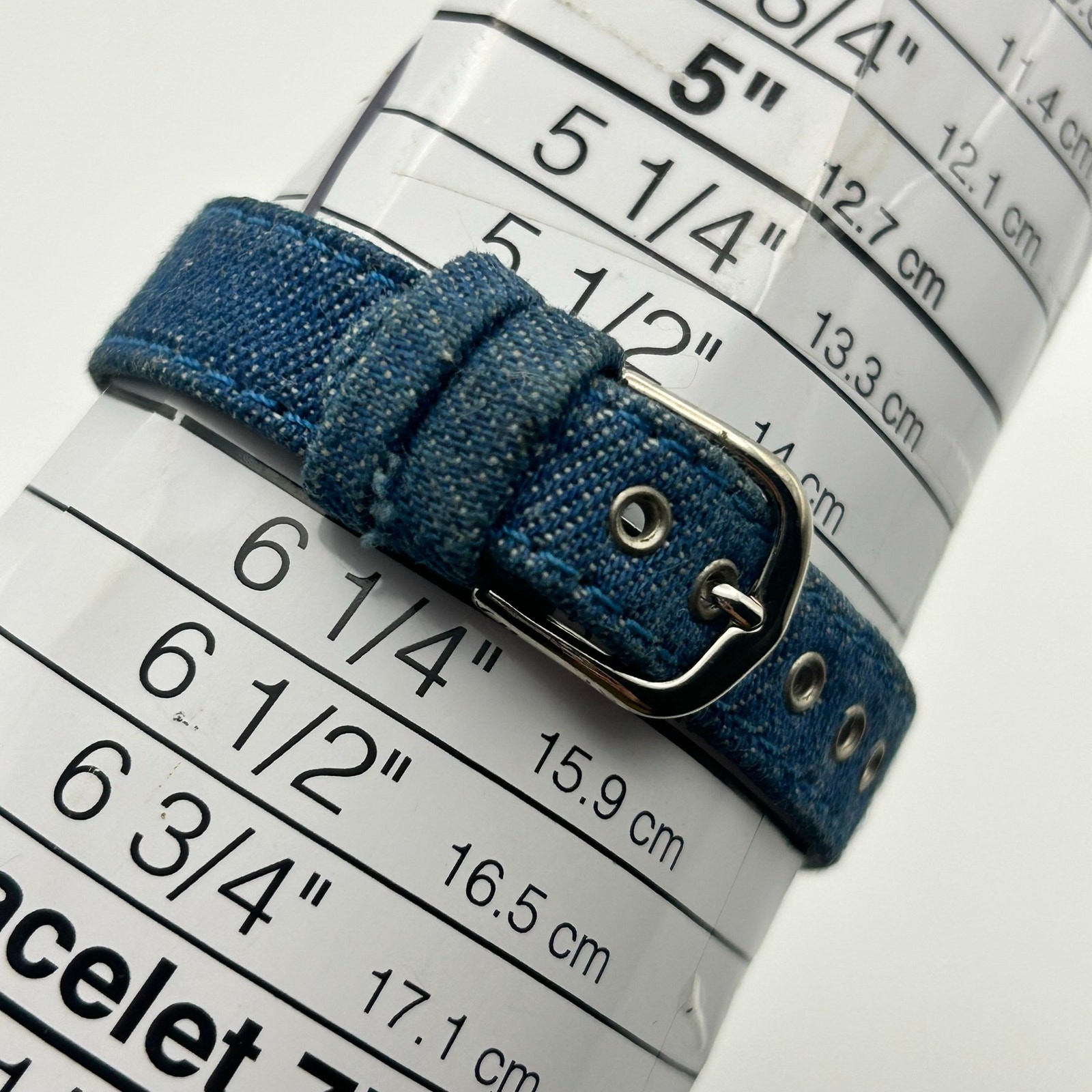 Shiffon Blue Denim Fabric Band and Case Cover Women’s Quartz Watch New Battery