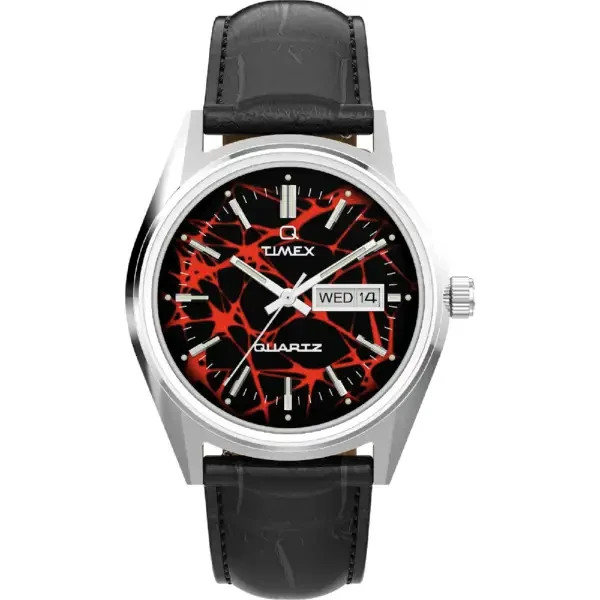 Q Timex Red Vega 1978 Reissue TW2Y55700 Leather Strap Watch 38mm NEW
