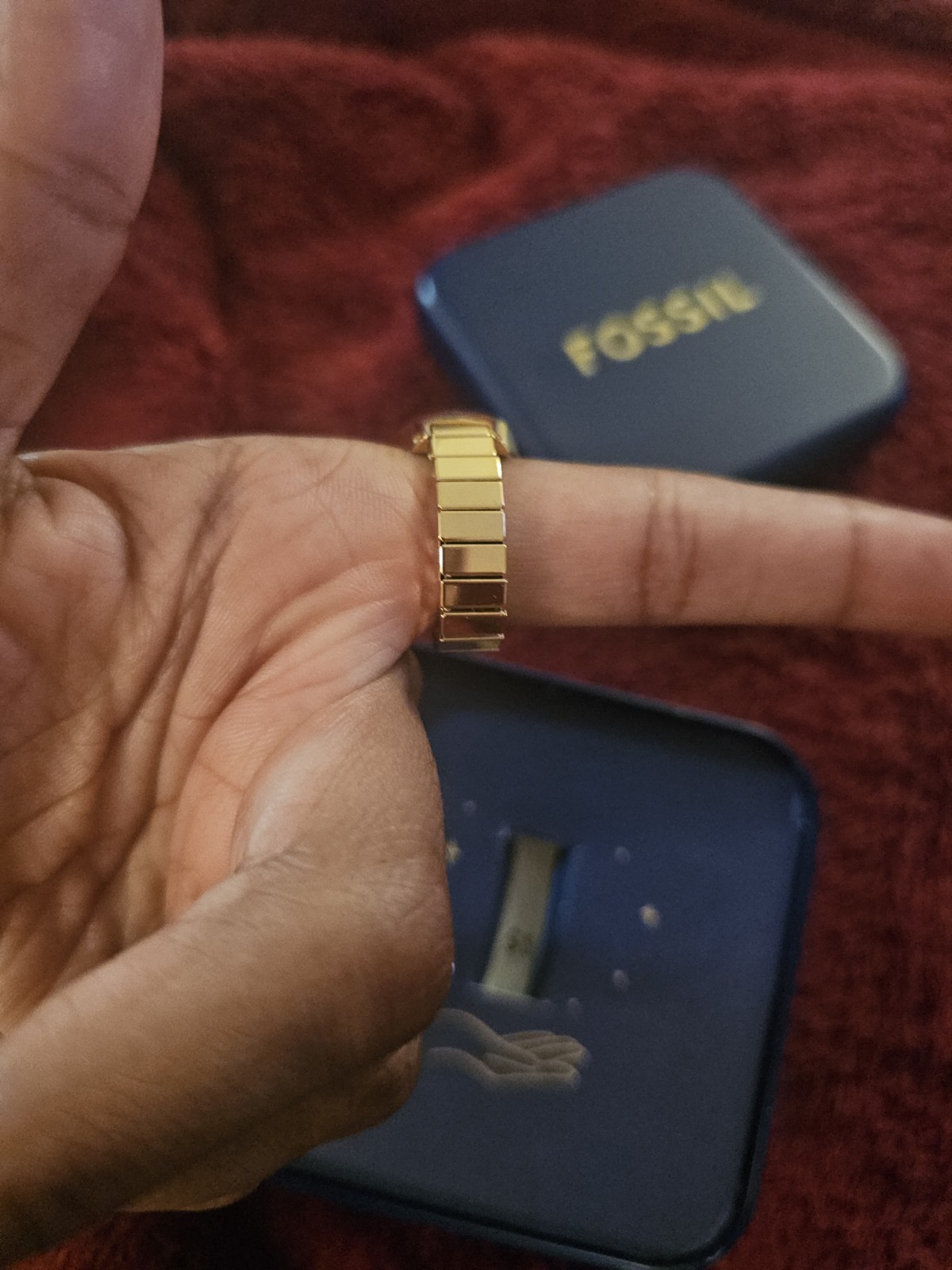 Fossil Women’s Watch Ring Two-Hand Gold-Tone Stainless Steel 15mm – Yellow