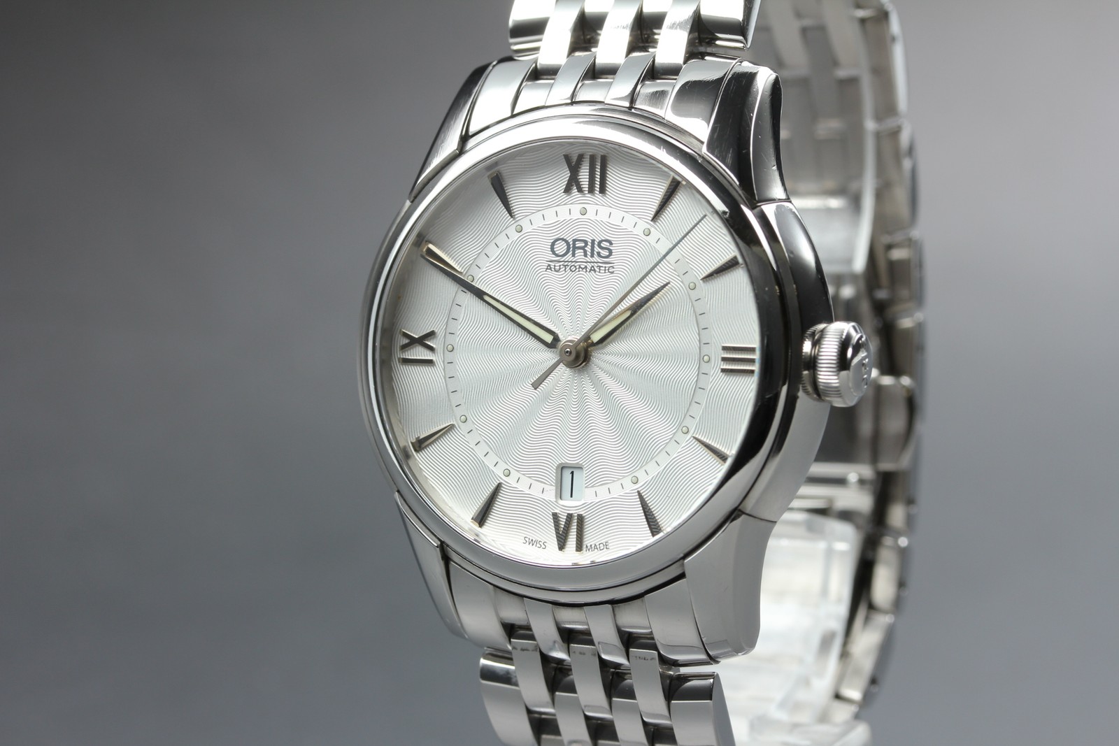 *Near MINT* ORIS Atelier 7670 Silver Dial Date 40mm Automatic Men’s Watch JAPAN