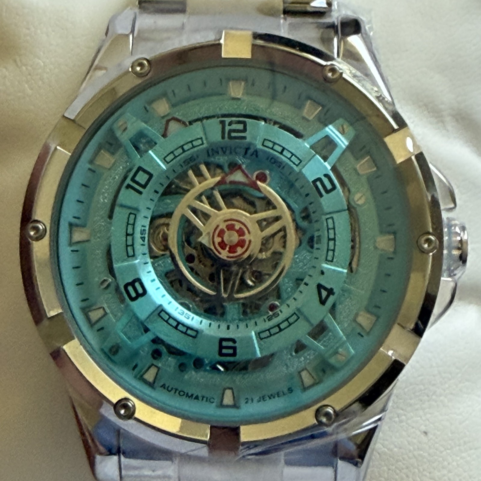 Invicta 70084 Racing Interpoint Men 43.5mm Steel Automatic Skeleton Watch New
