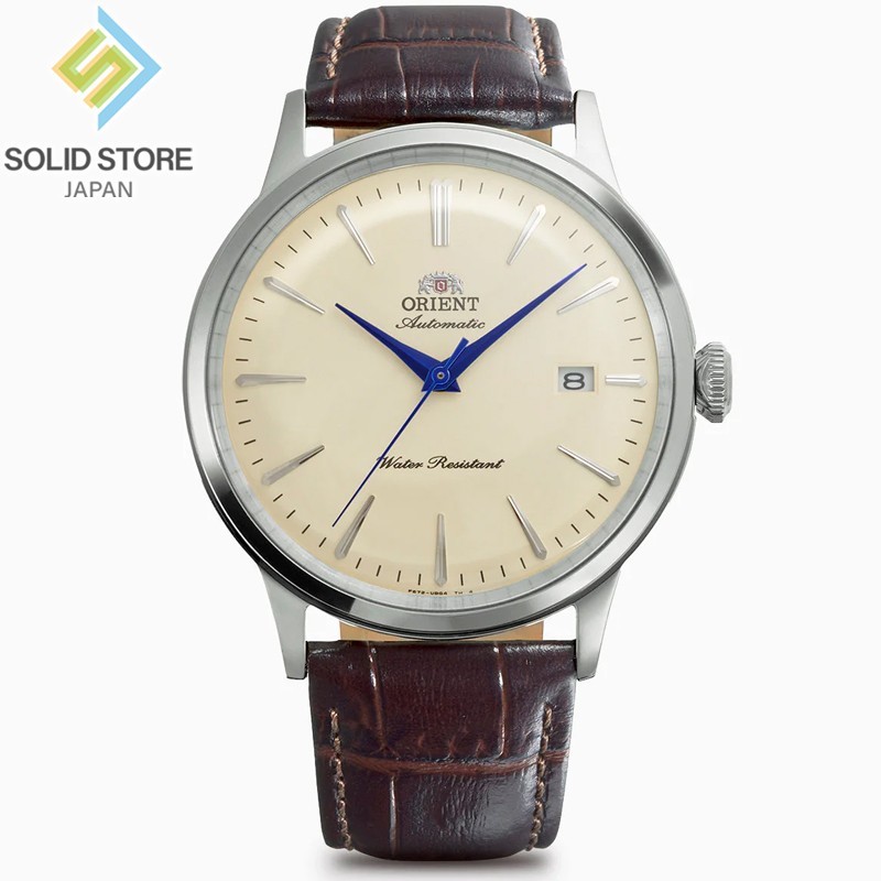 ORIENT Bambino RN-AC0033Y Automatic Ivory Dial Brown Leather Band Watch 40.5mm