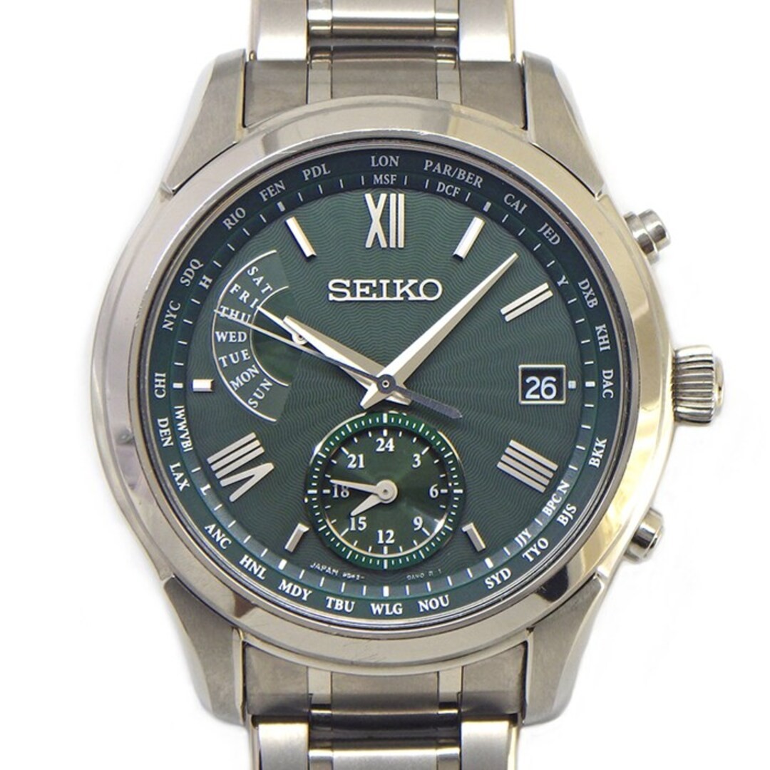 Seiko Brightz SAGA307 8B63-0AY0 Titanium Solar Radio World Time Mens Japan