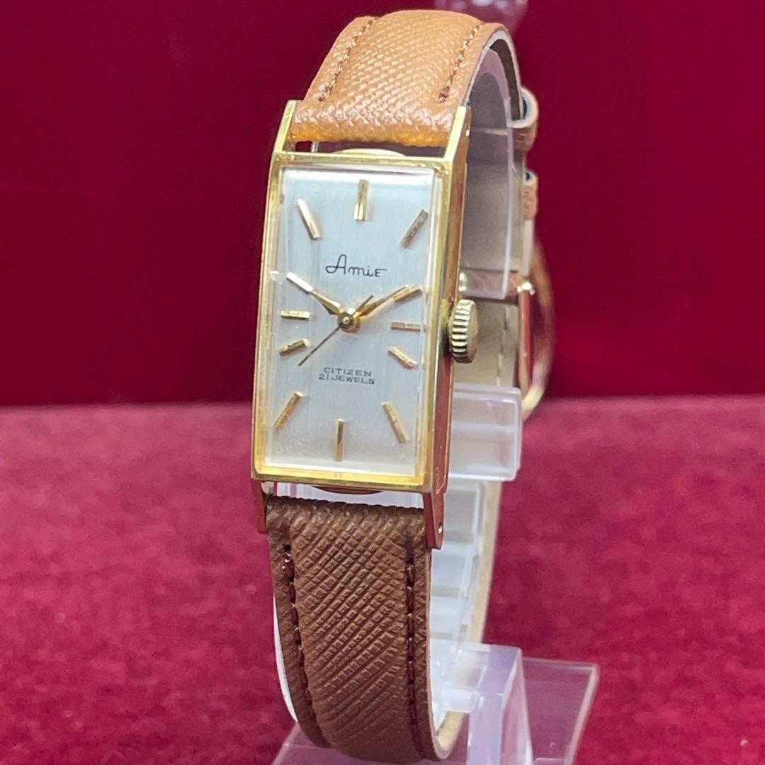 Citizen Amie 21 Jewels Hand-Wind Gold Vintage Watch Japan 073006
