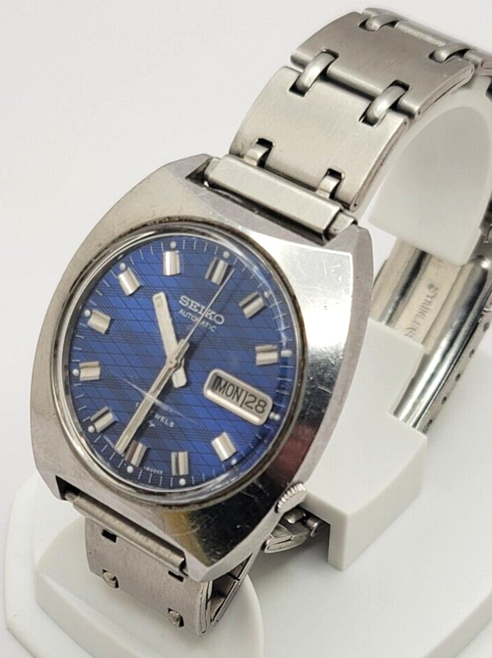 Seiko Argyle Vintage Diamond Pattern Dial Automatic Japan Mens Watch 7009-8009-P