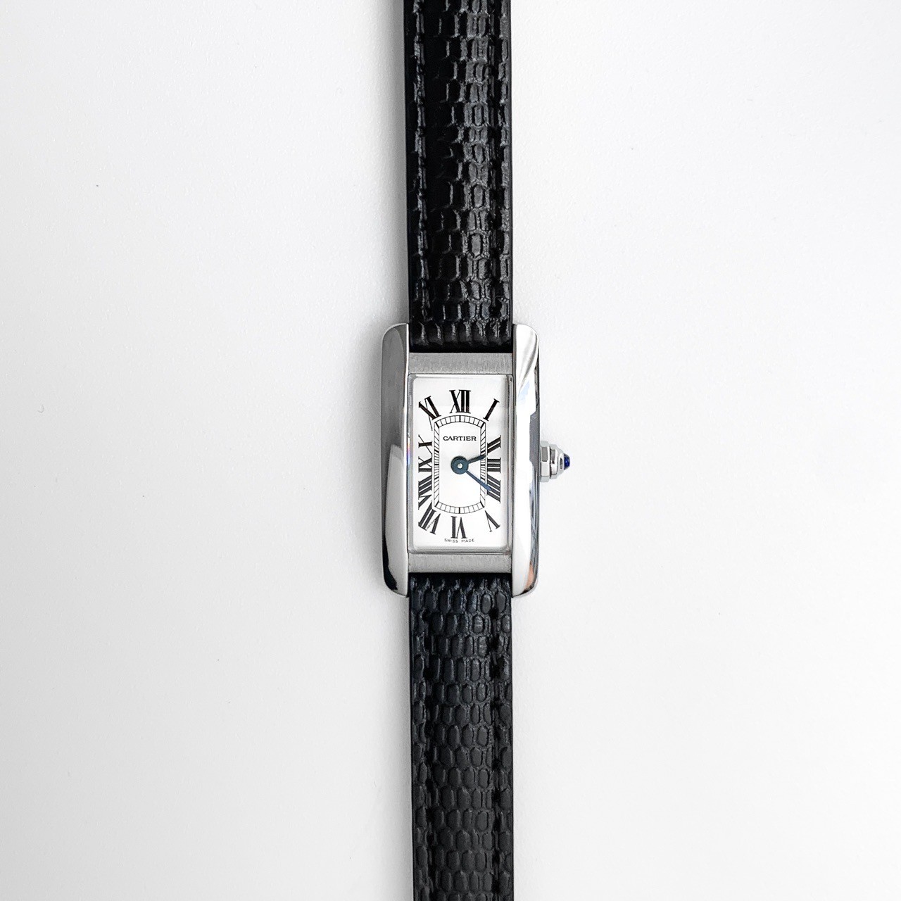 CARTIER Tank American Mini SS Leather Women Watches Watch