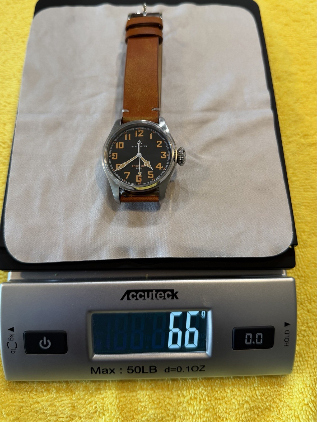 Steelflier Pilot 1903 Retro Aviation-Matte Black & Tan-VH31 Sweep Quartz-CUSTOM