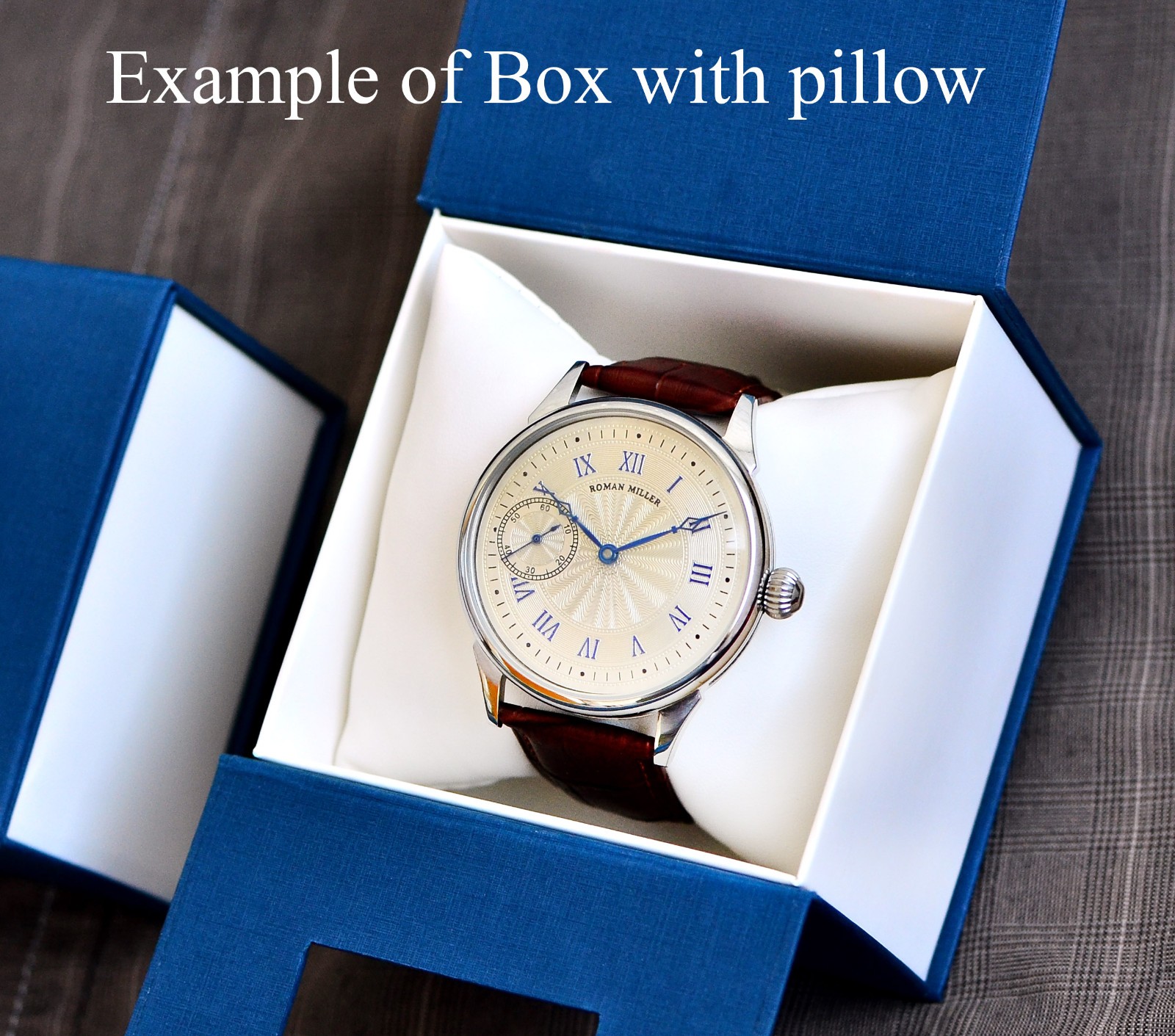 Men’s Luxury Gold Watch with Silver Dial Engraved watch Gift for Husband Miller