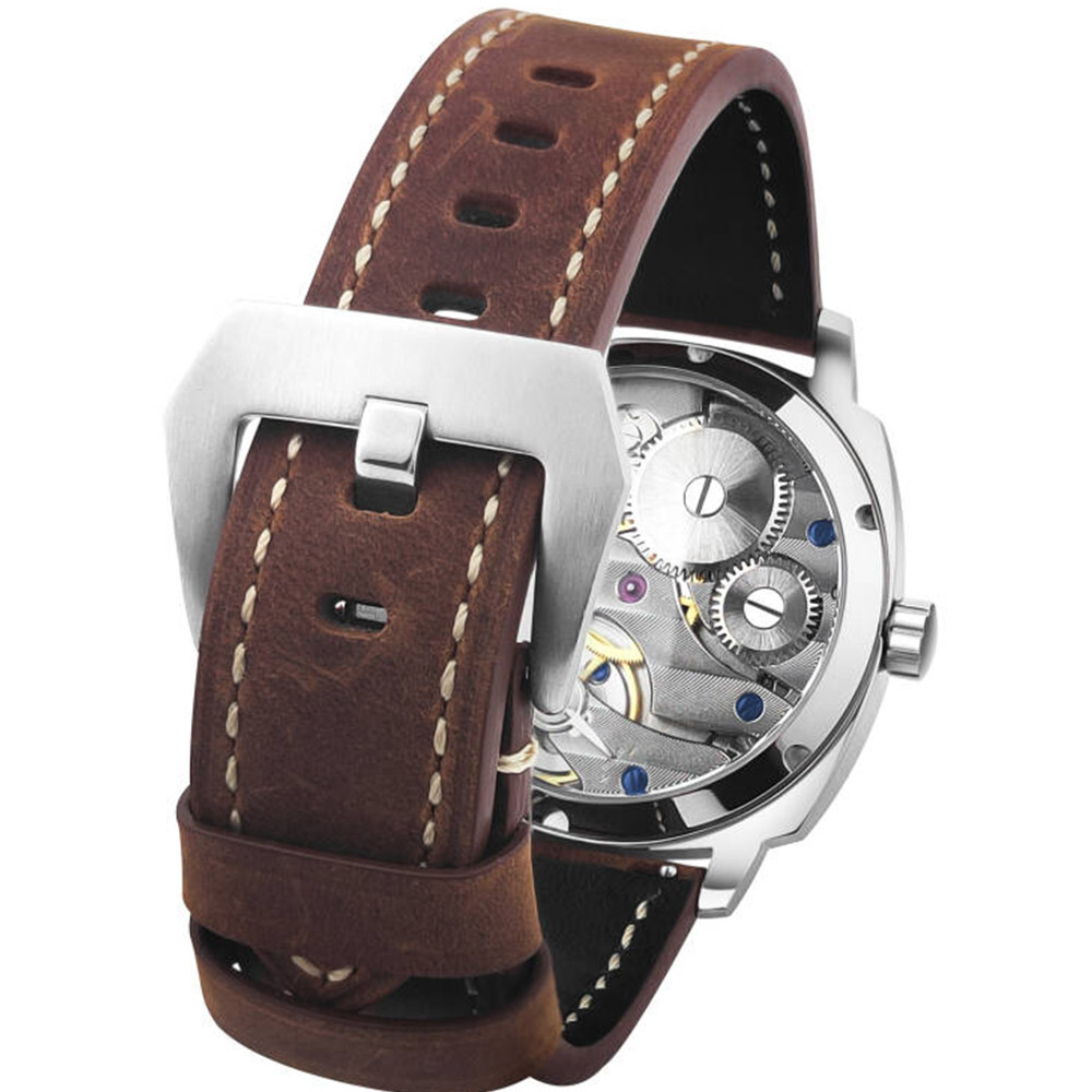 42mm polished case sterile dial sapphire glass ST3600 manual winding mens watch