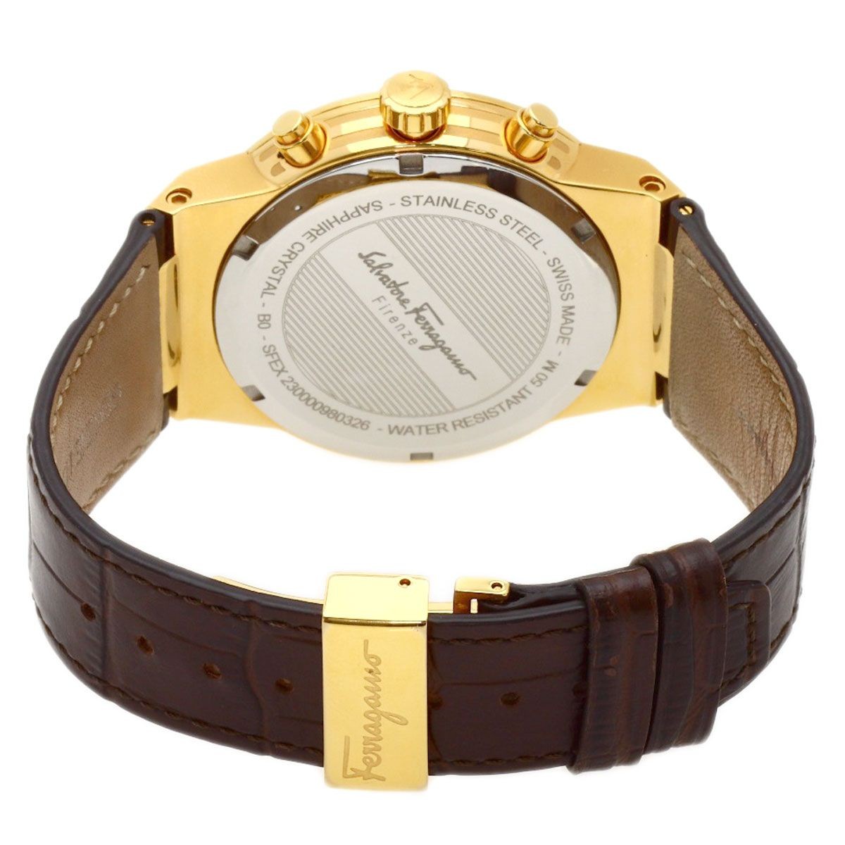 Salvatore Ferragamo SFEX00419 Round Face Wristwatch SS Leather Men’s Used