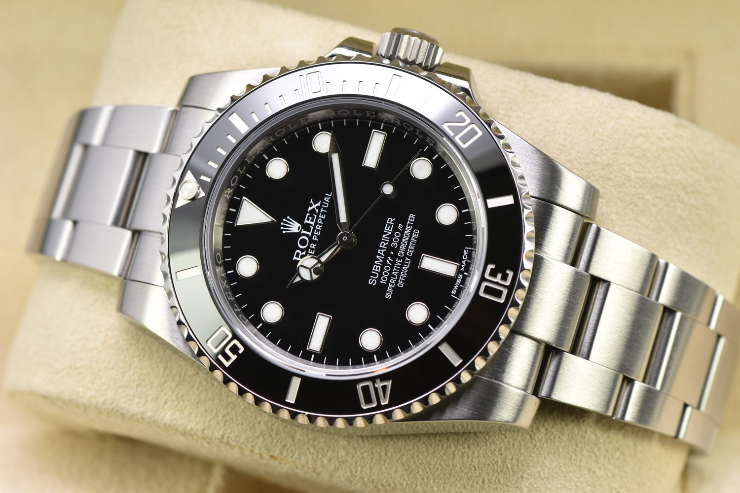 2016 Rolex No Date Ceramic Submariner Black Dial SS Automatic 114060 RSC 06/2026