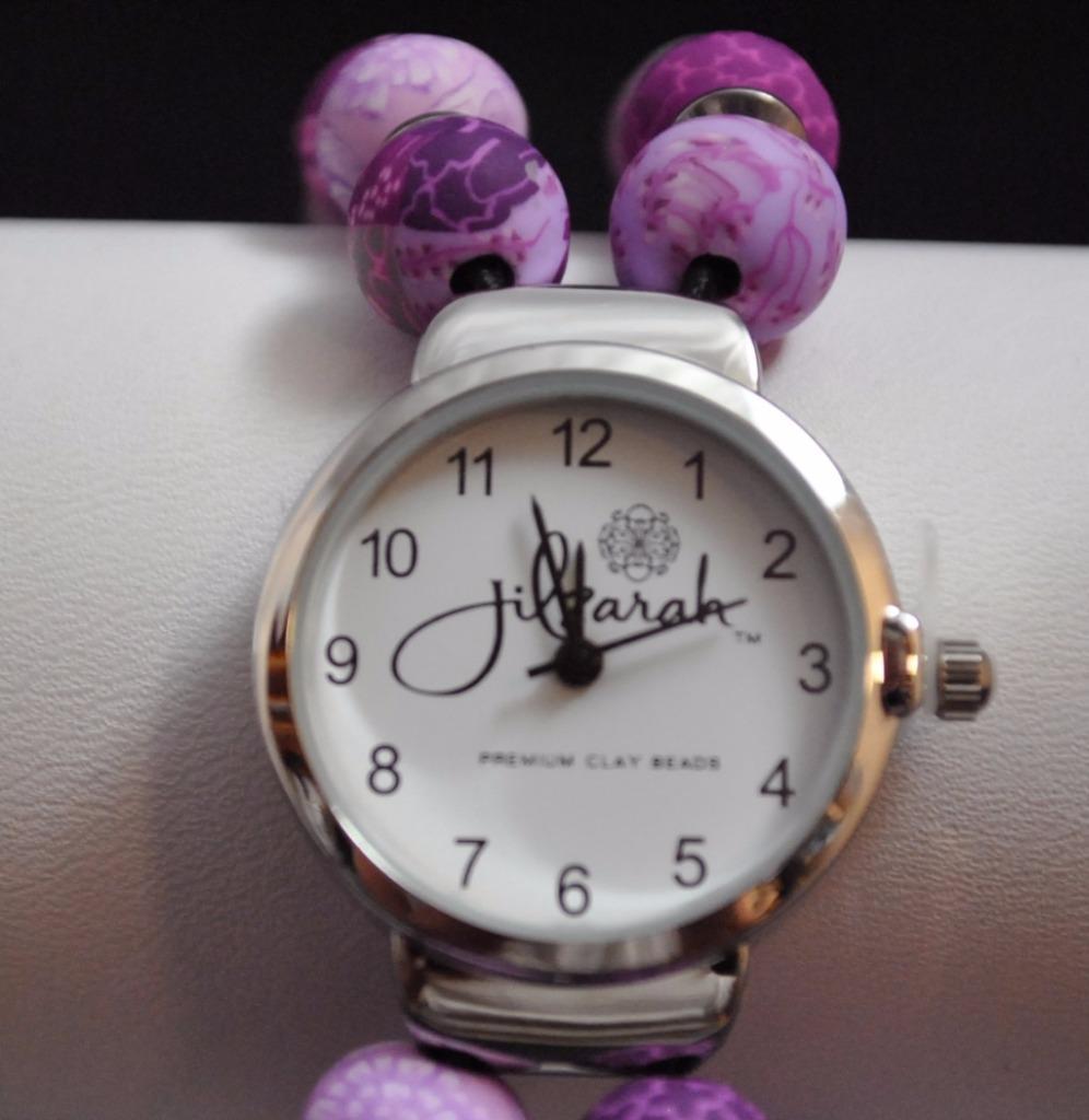 Jilzarah Lilac Round Watch Polymer Clay Beads Handcrafted Artisan Jewelry Y1