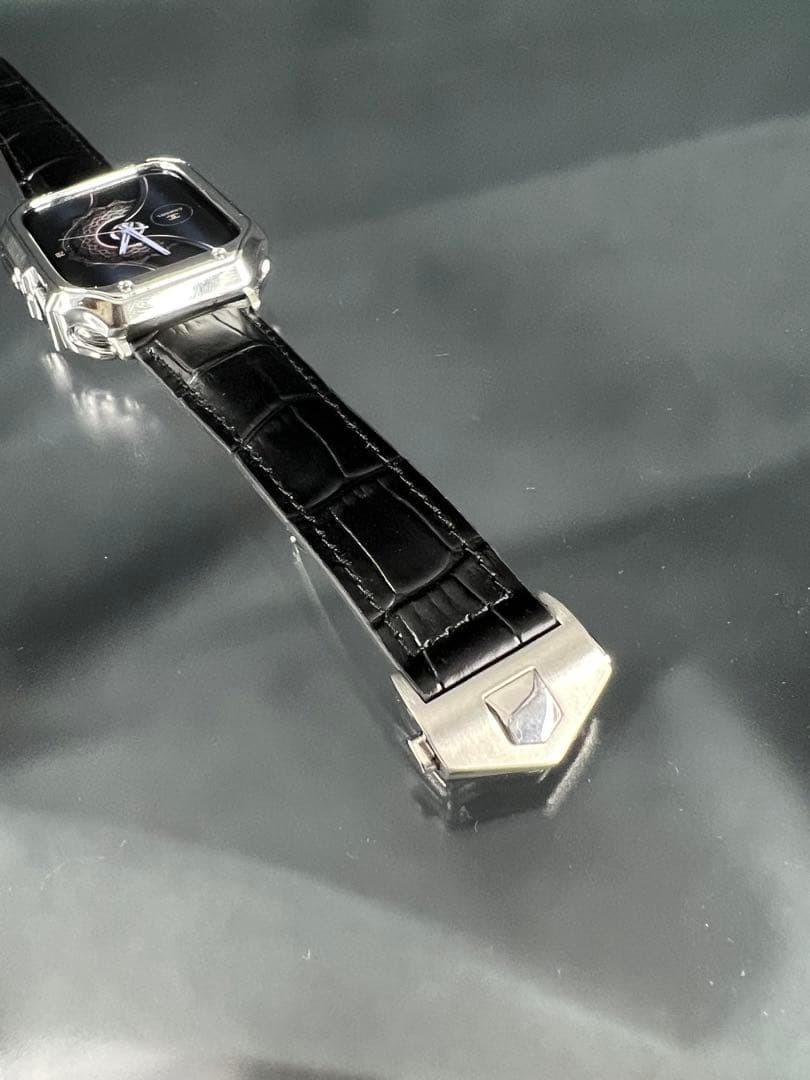 Apple Watch TPU Chrome Case Genuine Leather Belt Set
