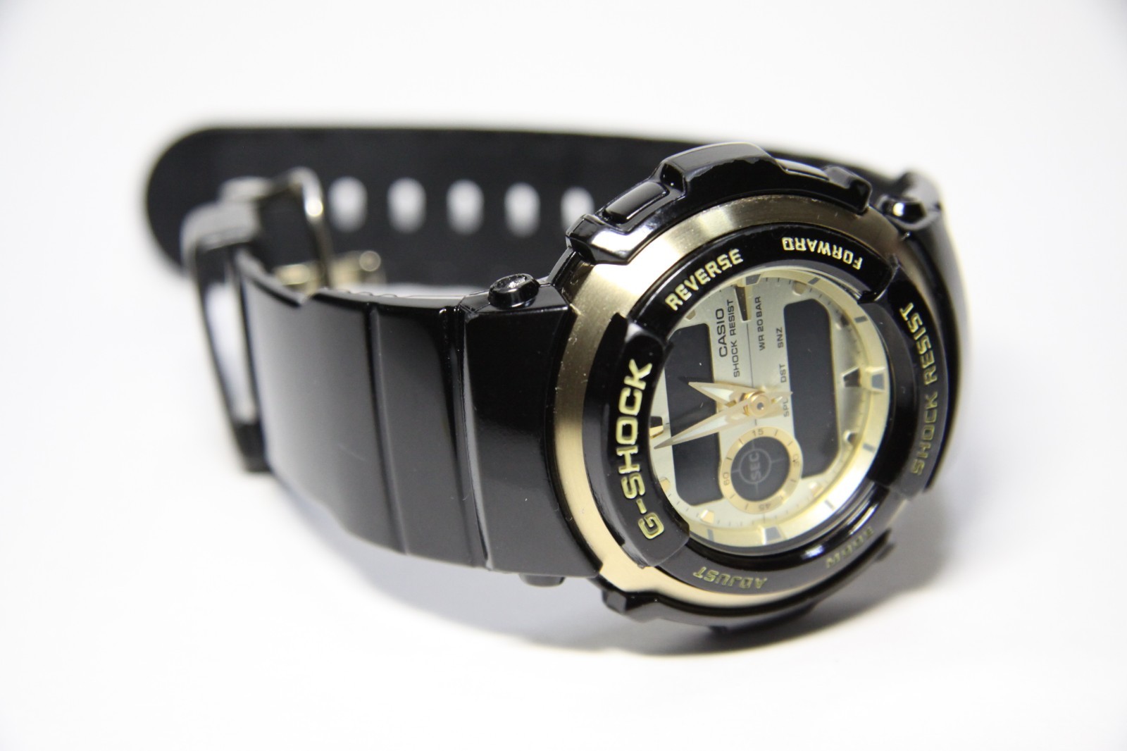 CASIO G-SHOCK G-300G Black Gold Digital Analog Watch 3750 Tested Working Japan