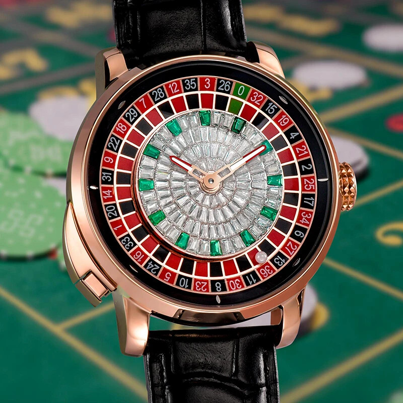 PINDU Men’s Watch European Button Roulette NH35A Automatic Casino Watch P6628