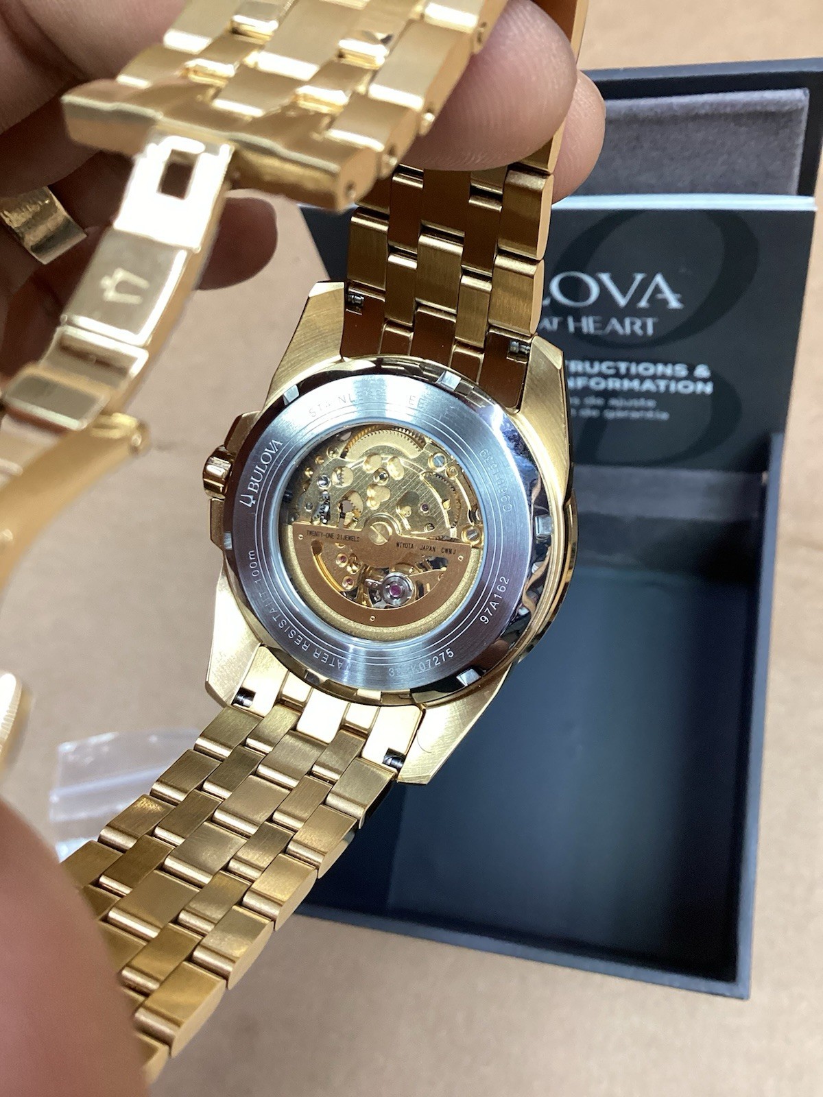 Bulova Men’s Sutton Chrono Automatic Gold-Tone Watch 43mm 97A162