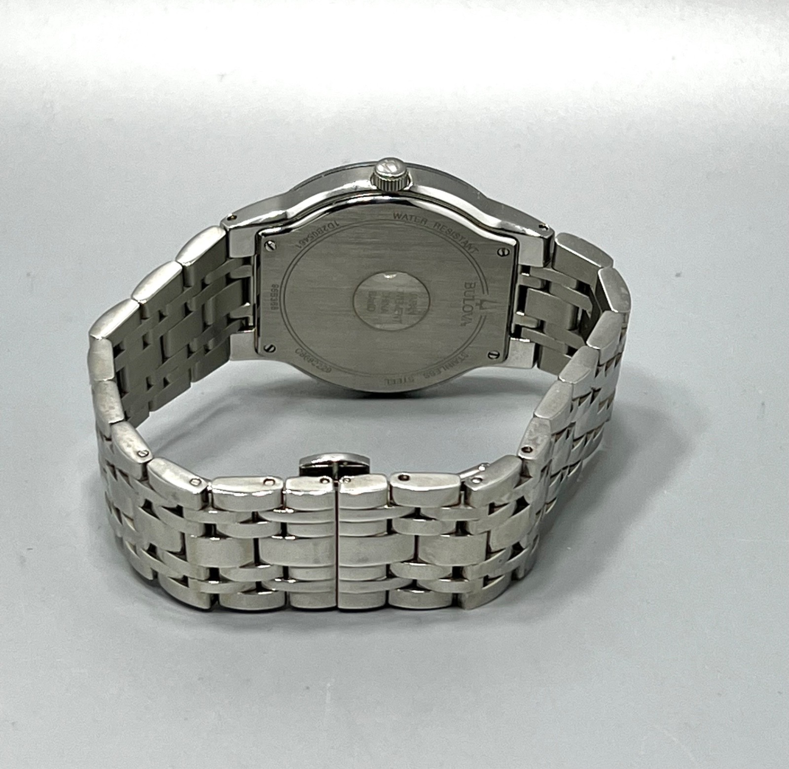Bulova Men’s Futuro Quartz Silvertone Stainless Steel Bracelet Watch 96B368