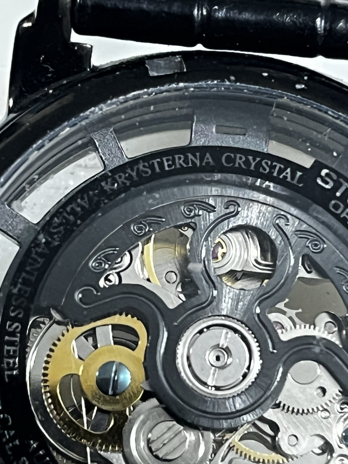 STUHRLING Original Automatic ST-90089 Skeleton Watch, Leather Band