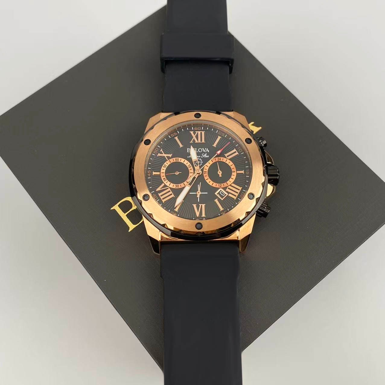 Bulova Marine Star Series A Silicone Strap Men’s Chronograph Quartz Watch 98B104